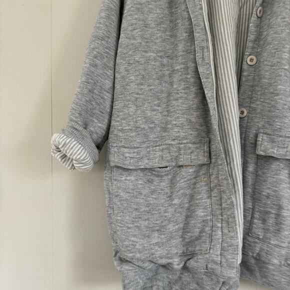 Active Elements vintage y2k 2000s heather gray button up sweater jacket Men's - Picture 2 of 6